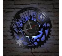 Horloge murale en vinyle, motif vélo, 30 cm, avec veilleuse LED, idéal pour un cadeau
