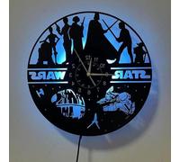 Horloge murale en vinyle Star Wars 305 cm LED 7 couleurs changeantes pour enfants avec décoration de salon faite à la main