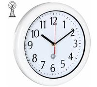 Horloge murale étanche - JZSH - Radio-pilotée - Ø25.4 cm - Étanche IPX7 - Trotteuse silencieuse - Laqué blanc brillant