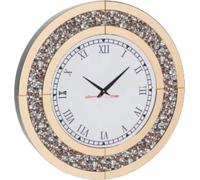 Horloge murale Fioren - Horloge miroir ronde élégante - Or - 60 cm - Sans éclairage - Pour le salon