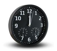 Horloge murale radiopilotée hygromètre thermomètre fond noir