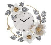 Horloge murale Flowers en fer avec décor floral multicolore
