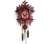 Horloge murale - Forme de maison - Silencieuse, sans tic-tac - Fonctionne à piles - Chiffres romains - MDF découpé au laser - Vert
