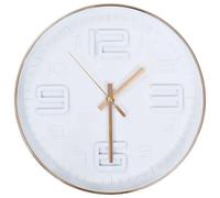 Horloge murale - Forme ronde - Diamètre de 30,5 cm - Aspect cuivré - Cadre en polypropylène - Cadran facile à lire - Design élégant