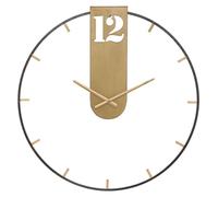 Horloge murale Goldy style glam en fer noir et or