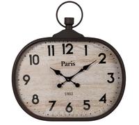 Horloge murale gousset en acier, 60x64 cm 59.8x64x6cm Noir
