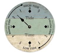Horloge murale Guangpat personnalisée de plage - Horloge des marées de 25,4 cm, fonctionnant à piles, silencieuse, sans tic-tac, décoration rustique de ferme pour chambre à coucher, salon