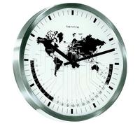 Horloge murale Hermle mappemonde en inox