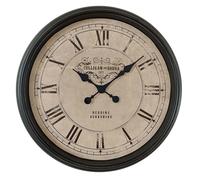 Horloge murale, horloge murale design, horloge murale en verre, noire, cadran à chiffres romains, diamètre 58 cm