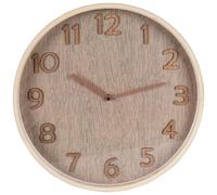 Horloge murale - Horloge murale ronde - Style antique - Numérique - En bambou et en bois - Diamètre 38 cm - Beige