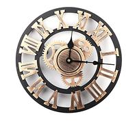 Horloge Murale, Horloge Murale Rustique 3D de 30 Cm, Horloge Suspendue de Style Industriel Rétro, Grand Engrenage, Décor Vintage en Bois pour Salon/Bureau/Bar(Gold 30cm)