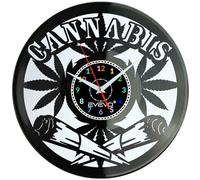 HORLOGE MURALE HORLOGE PASSIONATE CANNA LUORESCENCE ARRIÈRE PLAQUE DE VINYLE CADEAU CADEAU D'ANNIVERSAIRE CADEAU SOUVENIR EVEVO F0050