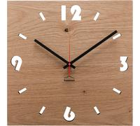 Horloge murale Huamet en bois Duhrchbruch chêne cendré, carrée