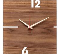Horloge murale Huamet en bois Puhr noyer carré