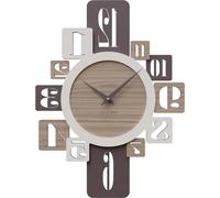 Horloge murale industrielle en noyer avec motif onyx, 35 cm