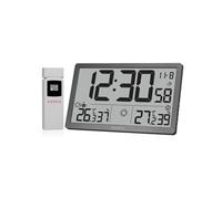 Horloge murale KIENZLE radio-pilotée météo Jumbo NEO LCD grise
