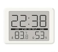Horloge Murale LCD Ultra-Fine 10mm pour affichage Température(White) | Profil ultra-fin 10mm, design , économie d'espace, fixation murale magnétique, pour idéal salon