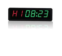 Horloge Murale LED, 1,5 pouces,8 chiffres horloge chronomètre, minuterie de gymnastique LED d'intervalle compte à rebours numérique murale remise en forme for la maison