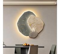 Horloge Murale LED 3D, décoration Murale en Porcelaine Cristal, éclairage Moderne et Silencieux, Design sans Cadre, Horloge décorative à Brancher pour Salon, Chambre (Bleu 1 50 x 50 cm / 19,