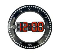 Horloge Murale LED 3D Écran Géant Noir Rouge