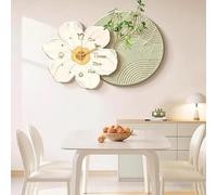 Horloge murale LED 3D - Motif papillon floral silencieux sans tic-tac avec télécommande pour salon, chambre à coucher, salle à manger, 60 x 40 cm