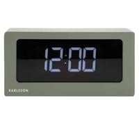 Horloge murale LED, design jungle, couleur verte, bois, 14x15x6 cm