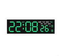 Horloge Murale LED Géante Affichage Heure pour jour Température Date - pour réveil Digital avec Veilleuse Douce pour Bureau Maison 16.8cm(E)
