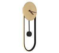 Horloge murale LED Horloge analogique avec éclairage rétroéclairé doré, acrylique, métal, 16W 695lm blanc chaud, LxHxP 22x58x5,5 cm