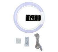 Horloge Murale LED, Horloge numérique créative de Style Moderne, télécommande, lumière Multicolore, Fonction d'alarme, Affichage de la température(Blanc)