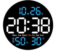 Horloge Murale LED - JIANGZHA - 25,5 cm - Écran Multifonction - Luminosité Réglable - Design Moderne
