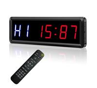 Horloge Murale LED, Minuterie LED à 6 chiffres de 1.5 pouces, for boxe, salle sport, intervalle Tabata, compte rebours Programmable/arrêt, horloge en temps réel avec Buzzer