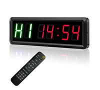 Horloge Murale LED, Minuteries d'intervalle programmables à LED, minuterie de gymnastique caractères élevés 1,5 ", Tabata, chronomètre, d'entraînement physique