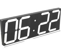 Horloge murale LED, télécommande, alimentation USB, luminosité réglable, blanc, 45X16X2.5cm