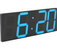 Horloge murale LED, télécommande, alimentation USB, luminosité réglable, bleu, 45X16X2.5cm