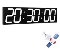 Horloge murale LED XXL, 70 cm, synchronisation de l'heure par GPS, blanche