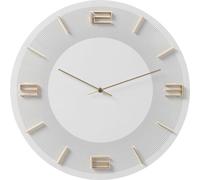 Horloge murale Leonardo blanche et dorée Kare Design