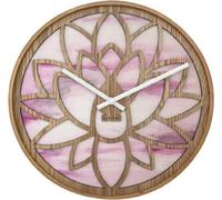 Horloge murale Lotus Rosa en bois, Ø 40 cm, mécanisme silencieux