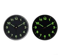 Horloge murale lumineuse 30 cm grands chiffres silencieuse (B) | Aiguilles phosphorescentes - Lecture nocturne facile - Diamètre : 30 cm - Mouvement à quartz silencieux - Indispensable pour