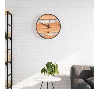 vidaXL Horloge murale brune Ø35 cm Fer et bois d'olivier