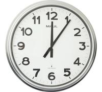 MAUL Horloge murale MAULride 61 cm – Radiopilotée, grands chiffres, pile incluse – Argenté