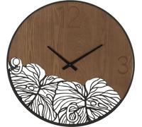 Horloge murale Mauro Ferretti avec cadran en bois Ø 60x2 cm brun noir
