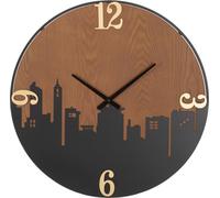 Horloge murale Mauro Ferretti city Ø 60x2 cm noir-brun
