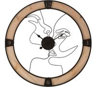 Paire d'horloges murales Mauro Ferretti Ø 60x3 cm noir naturel