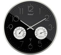 Mebus Horloge murale 12988 radiopilotée 30×30 cm Argent