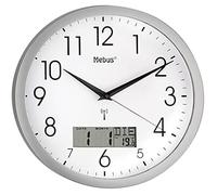 Mebus Horloge murale 19422 radiopilotée 30 cm x 30 mm argent