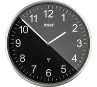 Horloge murale Mebus 19578 radiopiloté(e) 30 cm argent mécanisme d'horloge