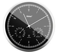 Mebus Horloge murale 19777 radiopilotée 25 cm x 50 mm argent mécanisme silencieux