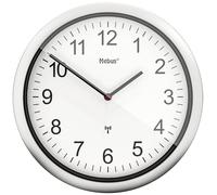 Horloge murale Mebus 19809 radiopiloté(e) 25 cm x 40 mm argent mécanisme d'horloge silencieux