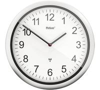 Horloge murale Mebus 19809 radiopiloté(e) 25 cm x 40 mm argent mécanisme d'horloge silencieux