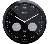 Horloge murale Mebus 52825 radiopiloté(e) 26 cm x 42 mm noir